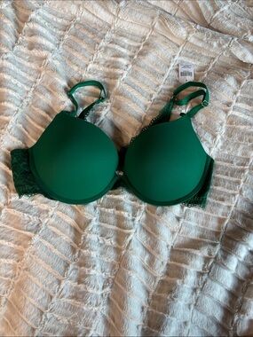 NWT Soma Emerald Green Embraceable Lace-Trim Push-Up Bra SZ 36C